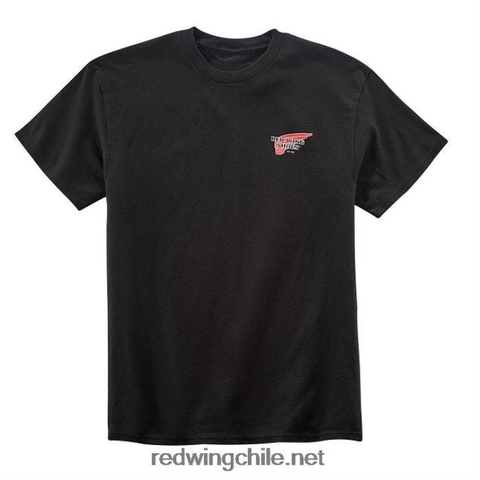 modelo 97406 camiseta ringer con logo camiseta unisex de algodón Red Wing L048L2258 negro