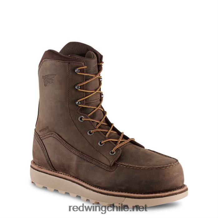 trabajo - estilo 2418 tracción tred bota impermeable con punta de seguridad para hombre de 8 pulgadas Red Wing L048L2126 broncearse