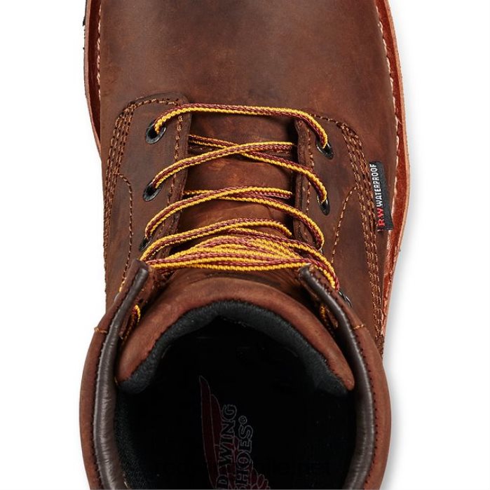 trabajo - estilo 6617 tradesman bota de seguridad impermeable con cremallera lateral para hombre de 6 pulgadas Red Wing L048L285 marrón
